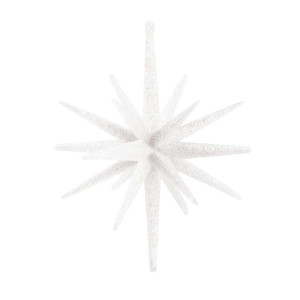 Large White 3D Starburst Christmas Ornament