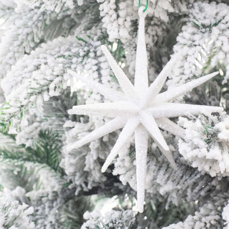 Large White 3D Starburst Christmas Ornament