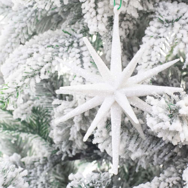 Large White 3D Starburst Christmas Ornament