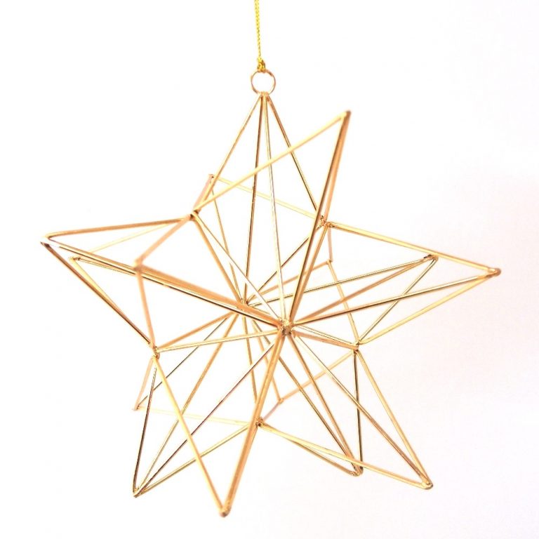 Gold 3D Starburst Star Christmas Ornament