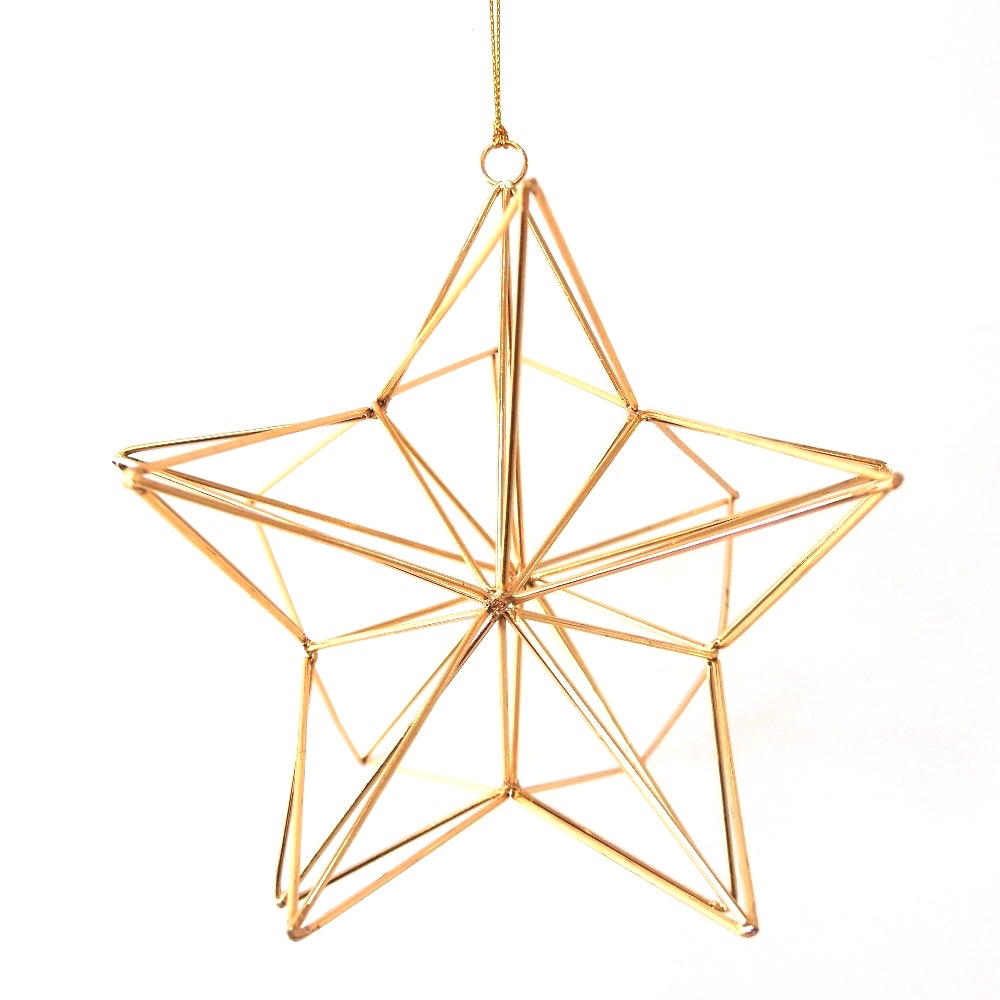 Gold 3D Starburst Star Christmas Ornament