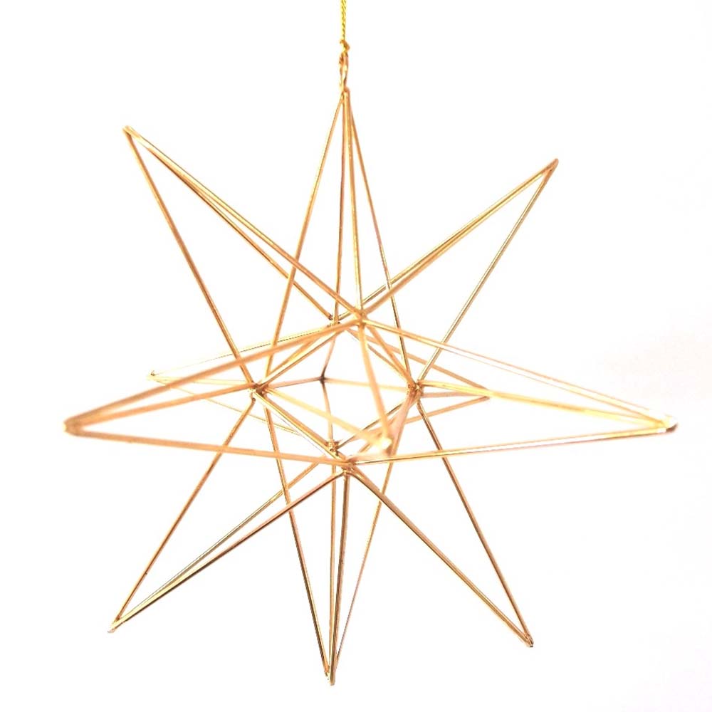 Gold 3D Starburst Star Christmas Ornament