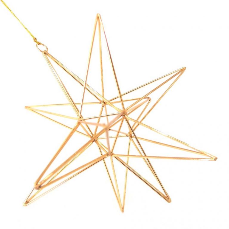 Gold 3D Starburst Star Christmas Ornament