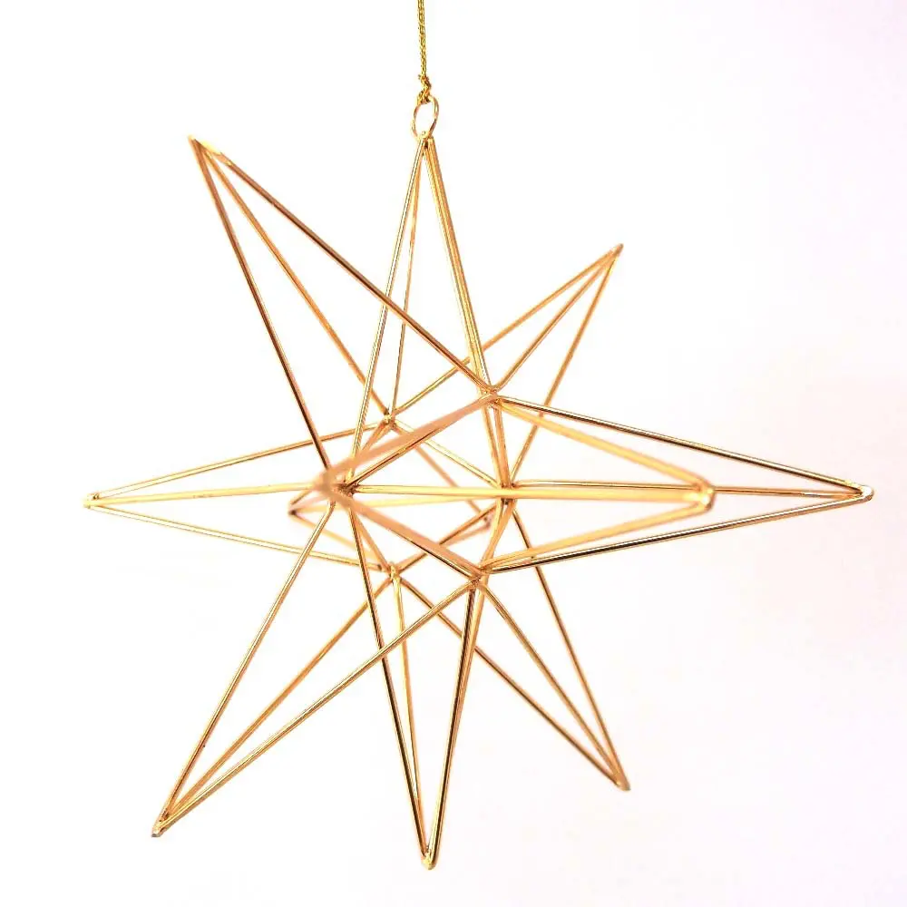 Gold 3D Starburst Star Christmas Ornament
