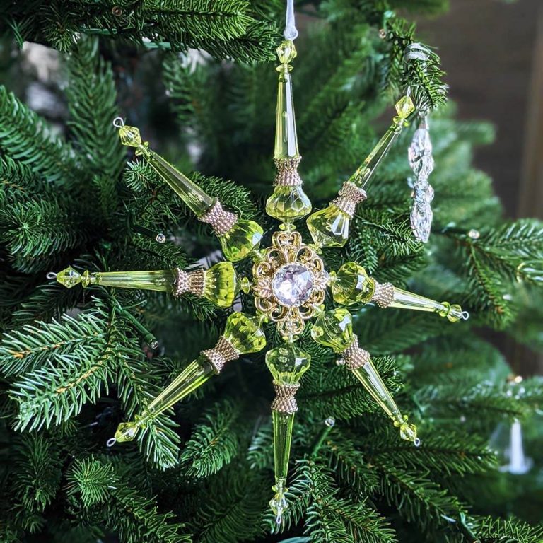 Large Green Snowflake Christmas Ornament