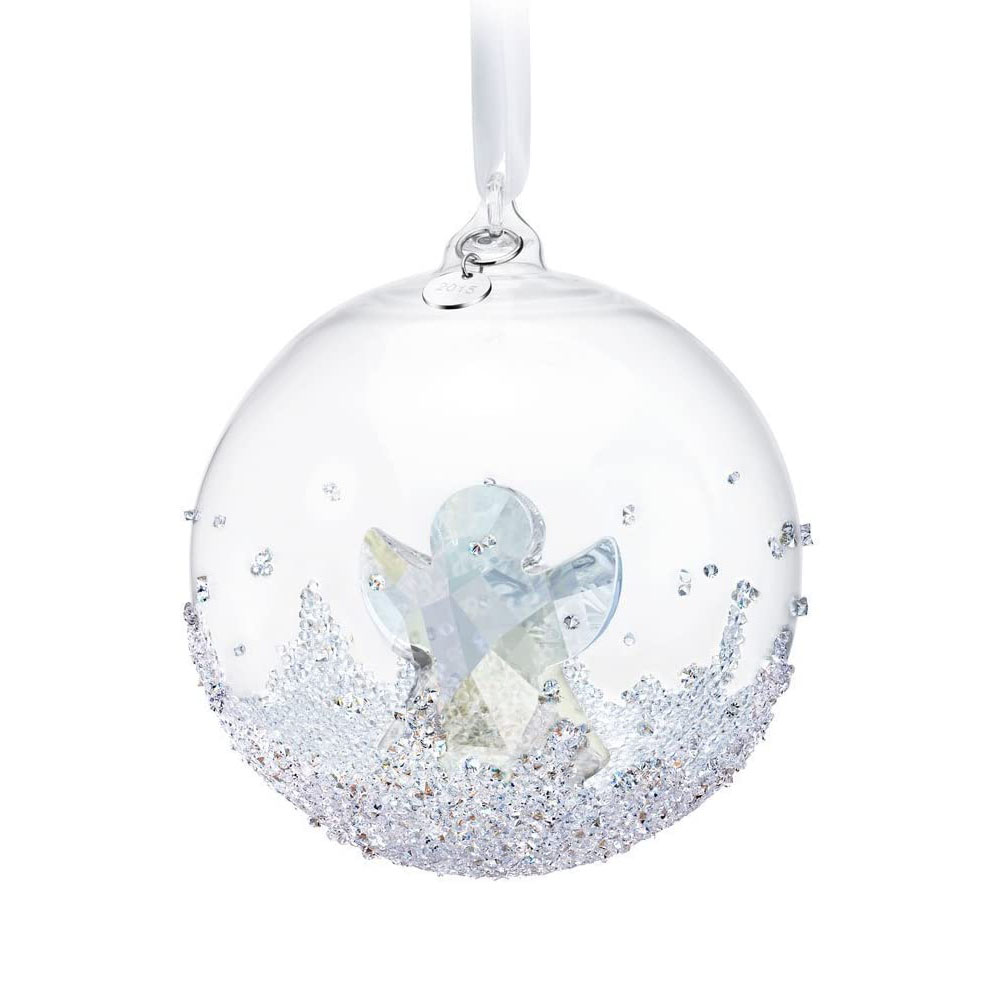 Clear Crystal Ball with Angel Ornament