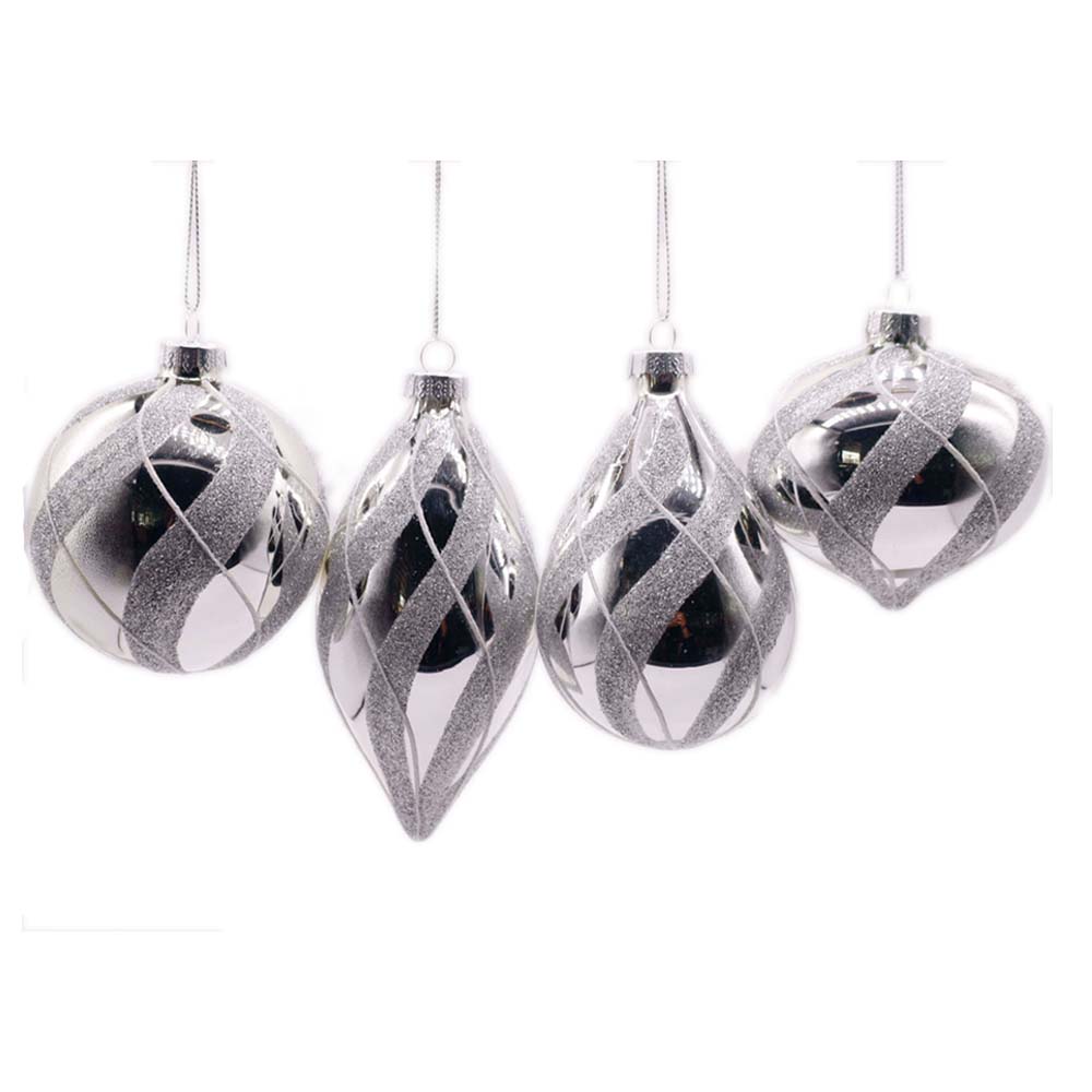 Mixed Silver Ornament – Set of 8