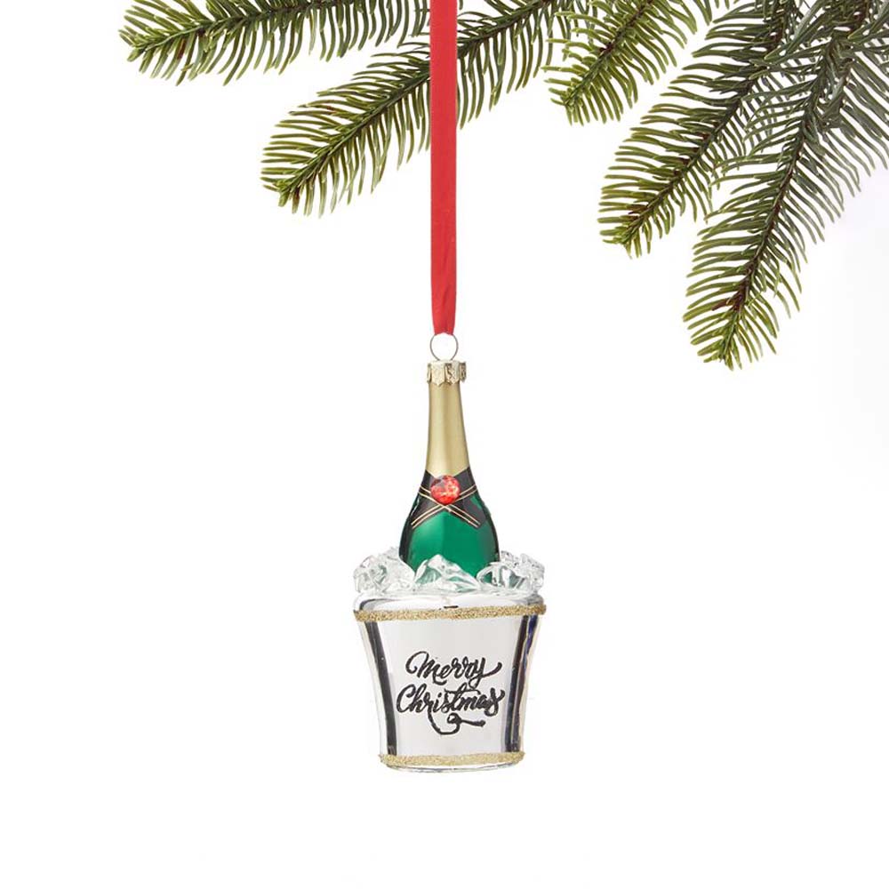 Champage Bottle in Ice Bucket Christmas Ornament – Holiday Lane