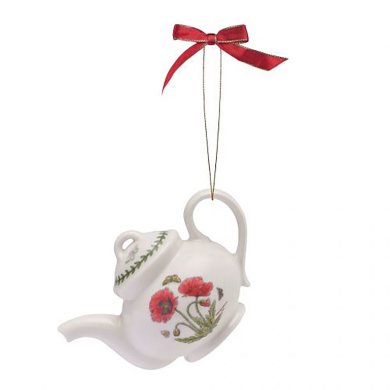 Spode Botanical Teapot & Teacup Porcelain Ornament