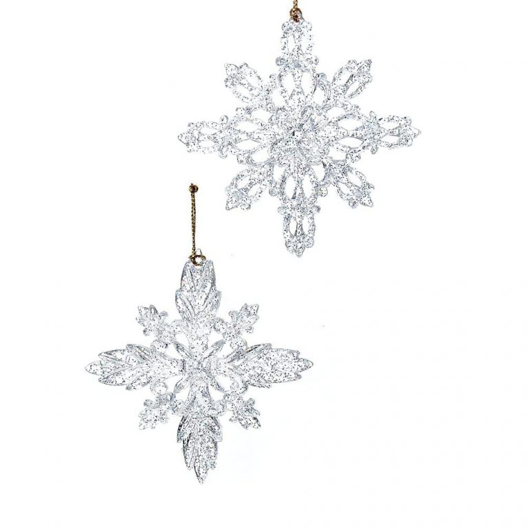 Set of 4 Glitter Acrylic Snowflakes – Kurt S.Adler