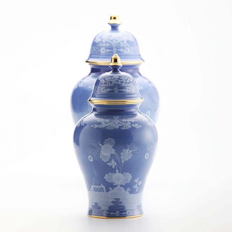 Ginori 1735 Oriente Italiano Pervinca Potiche Vase 31cm