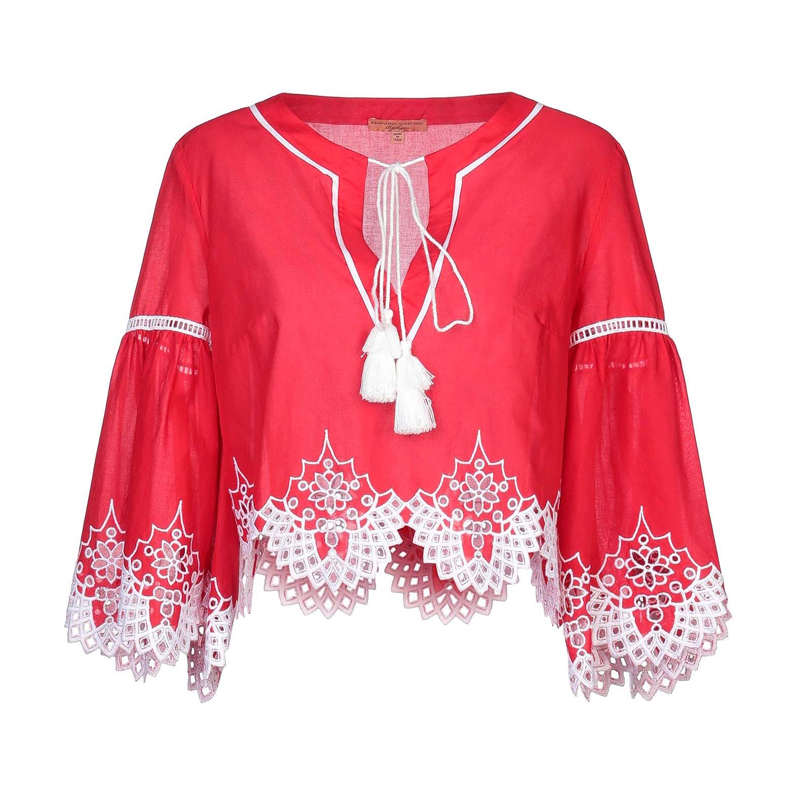 Áo thêu Ermanno Scervino Beachwear Màu Đỏ