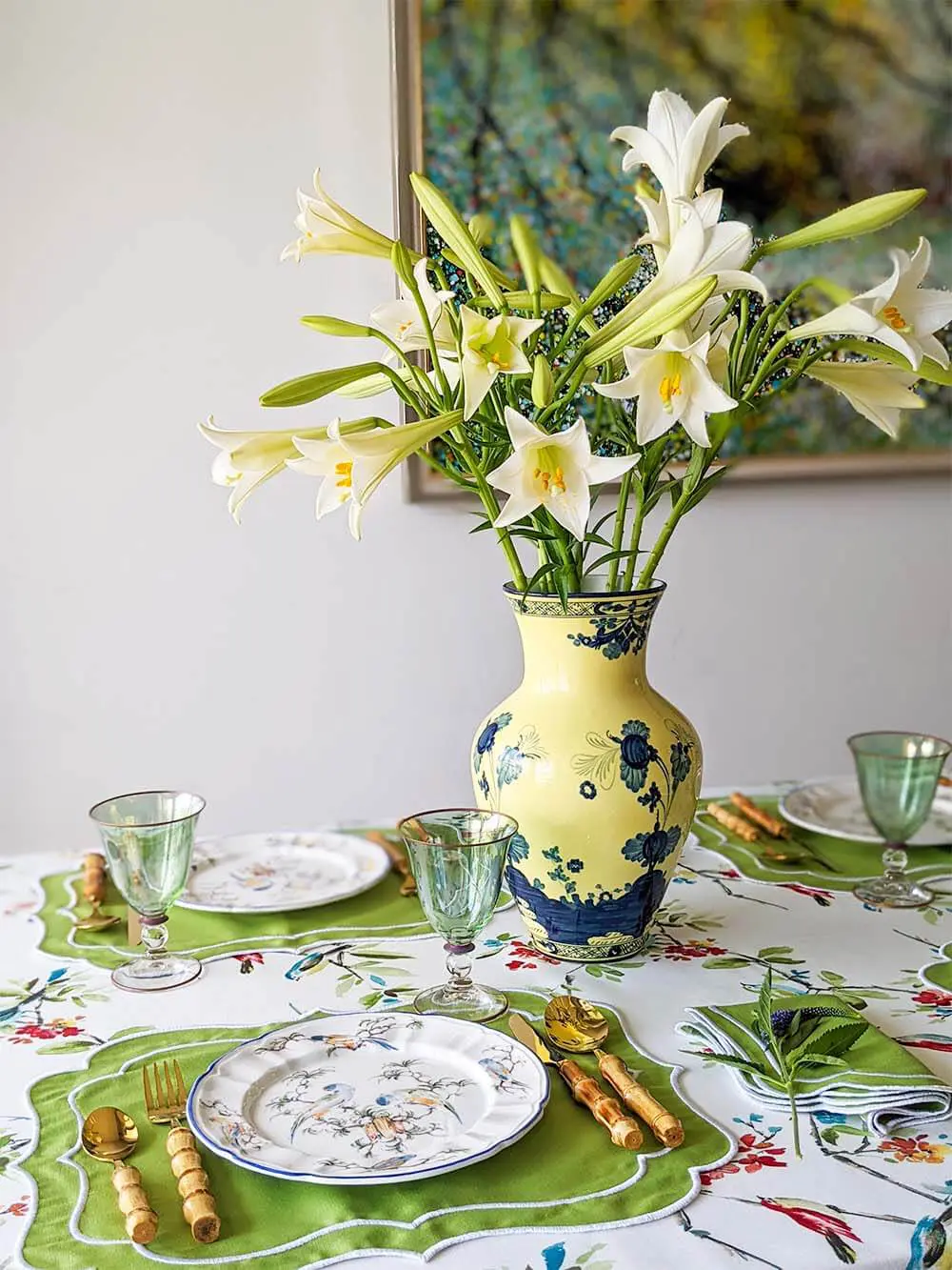 Laboratorio Paravicini Dream Blue Parrots Plate at La Maison Chouette