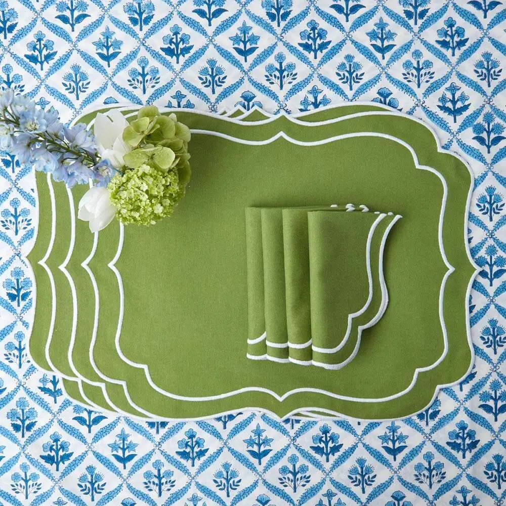 Sylvie Green Placemat & Napkin – Set of 2