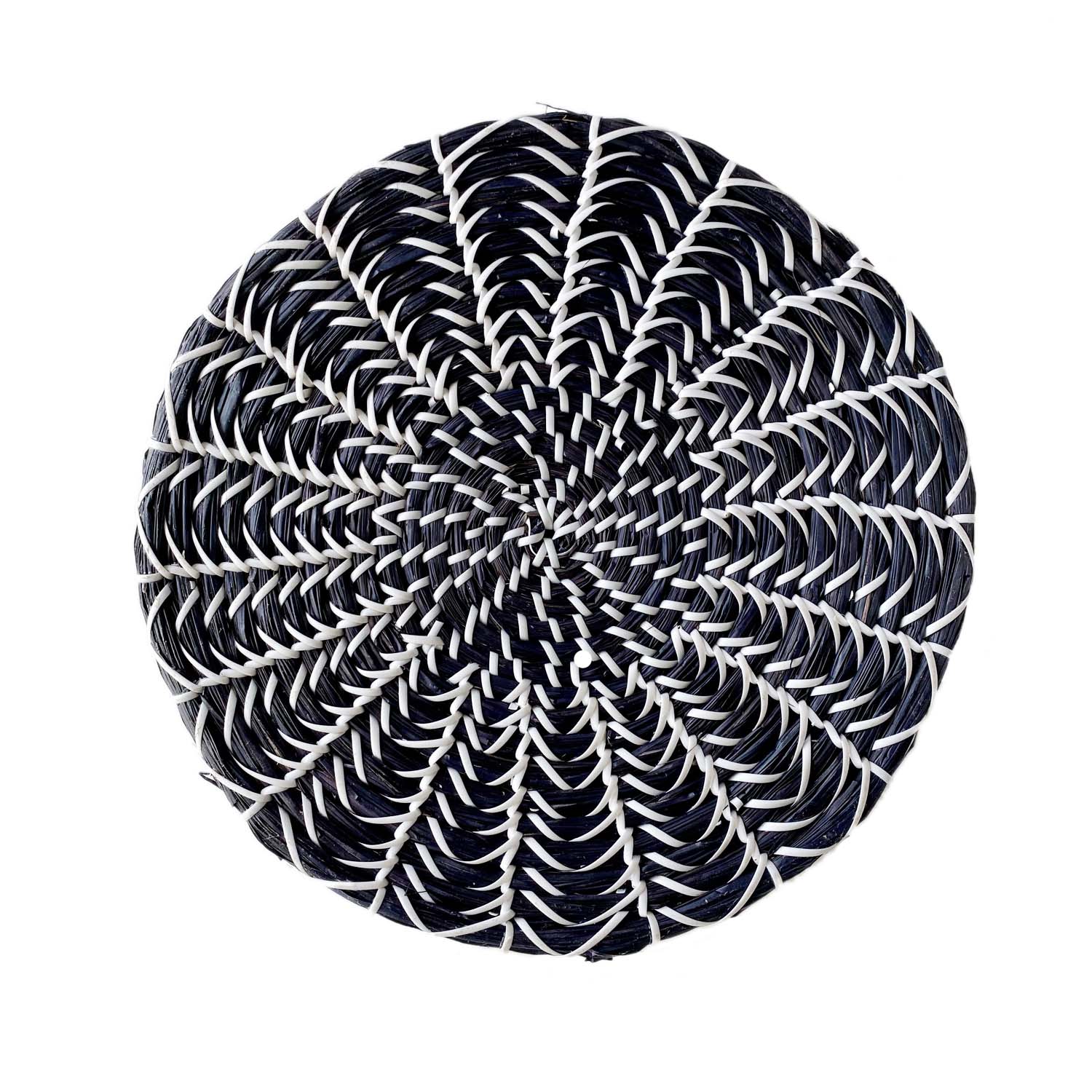 Round Reed Placemats in Dark Blue
