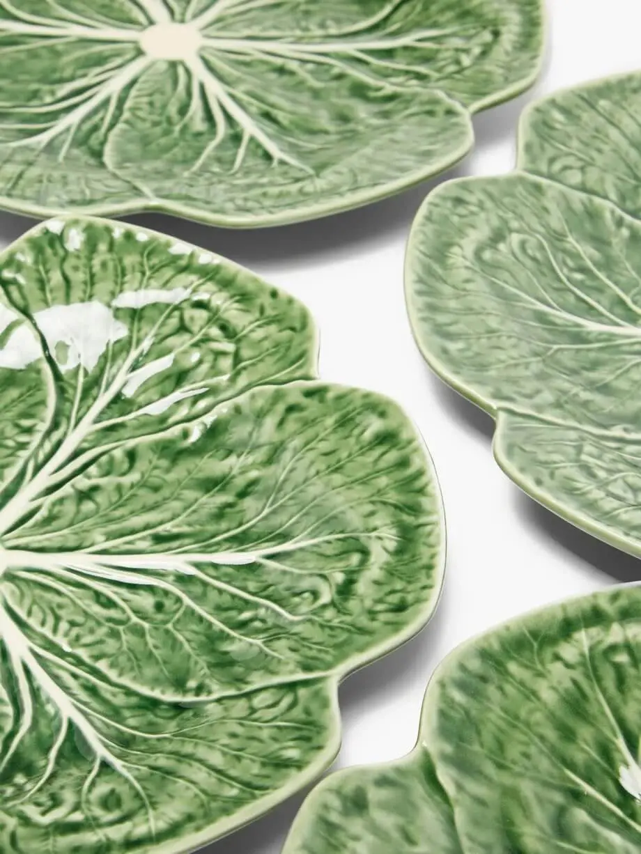 Bordallo Pinheiro Cabbage Dinner Plates in Green