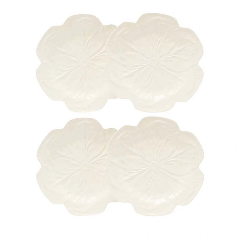 Bordallo Pinheiro dĩa salad gốm bắp cải trắng 26.5cm