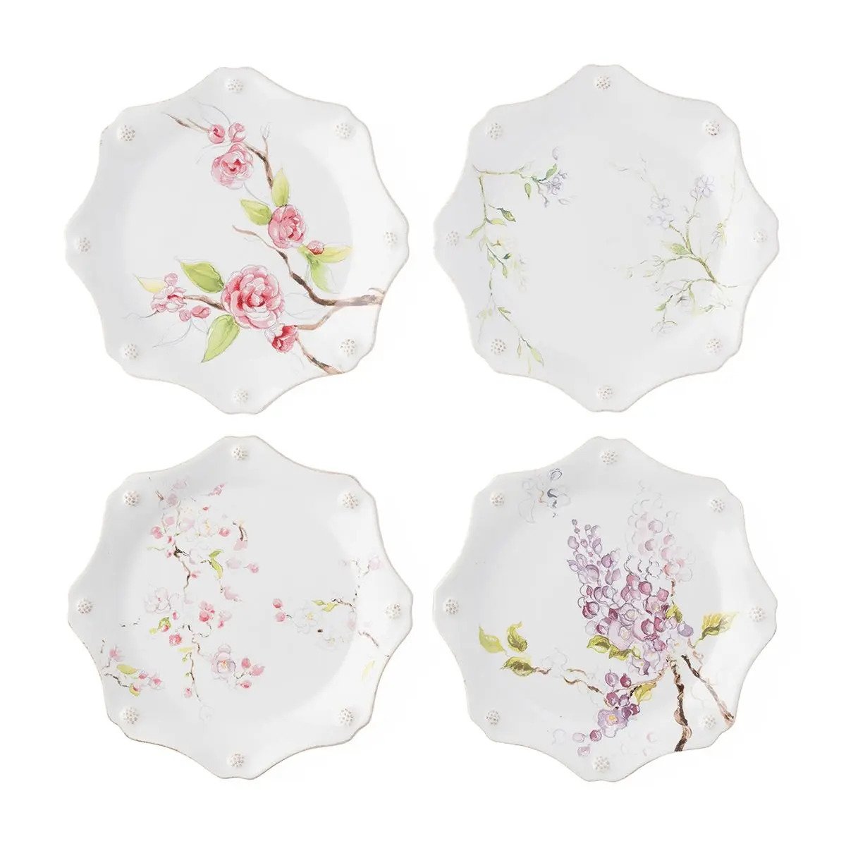 Juliska Floral Sketch Dessert Plates