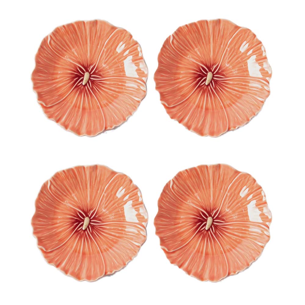 Bordallo Pinheiro Hollyhock Plates 22cm