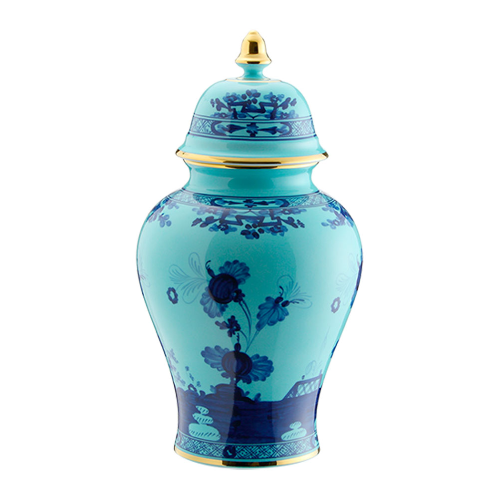 Ginori 1735 Oriente Italiano Iris Potiche Vase 31cm