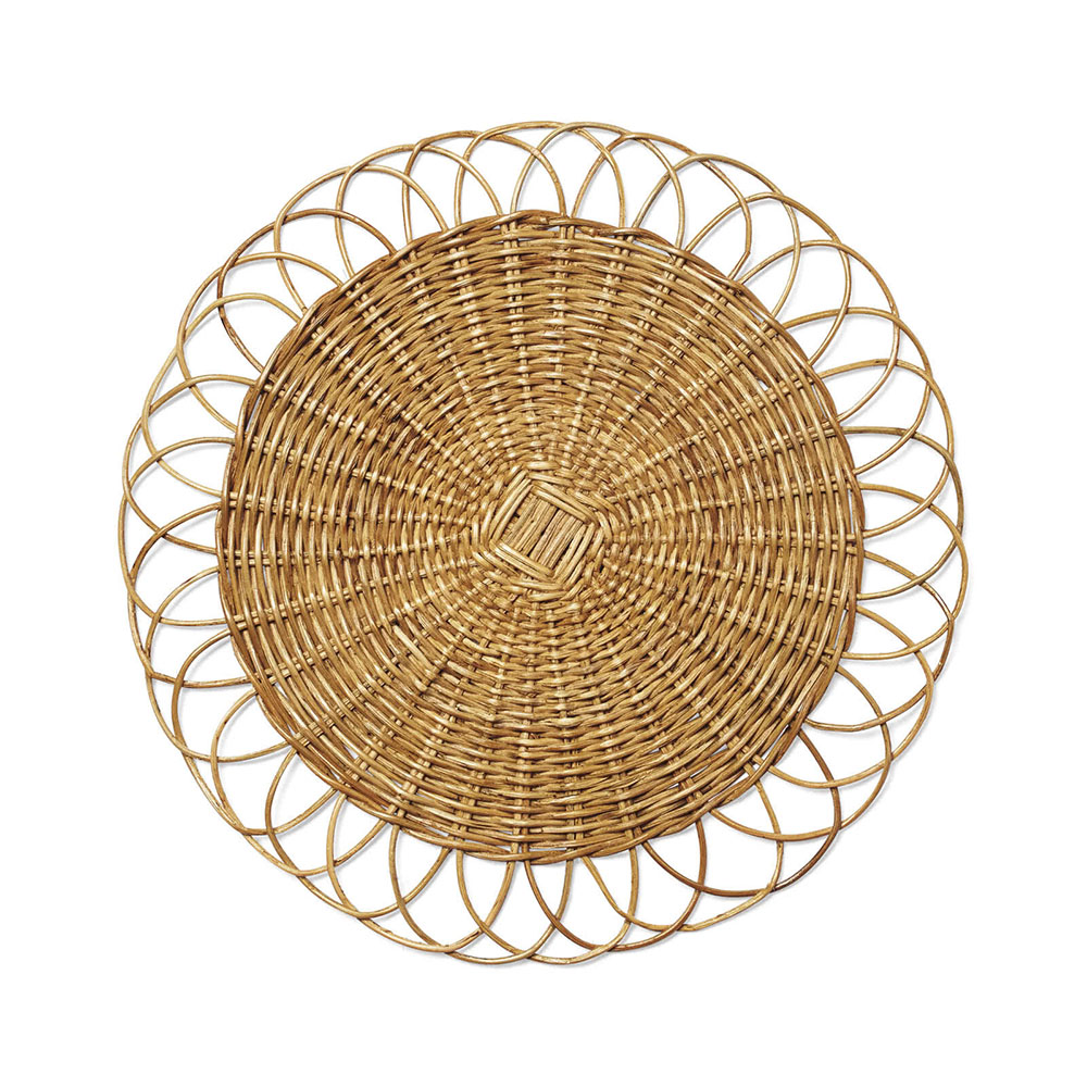 Round Rattan Placemats in Natural Color