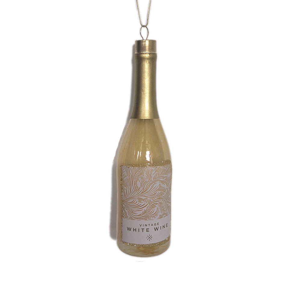 Vintage White Wine Christmas Ornament