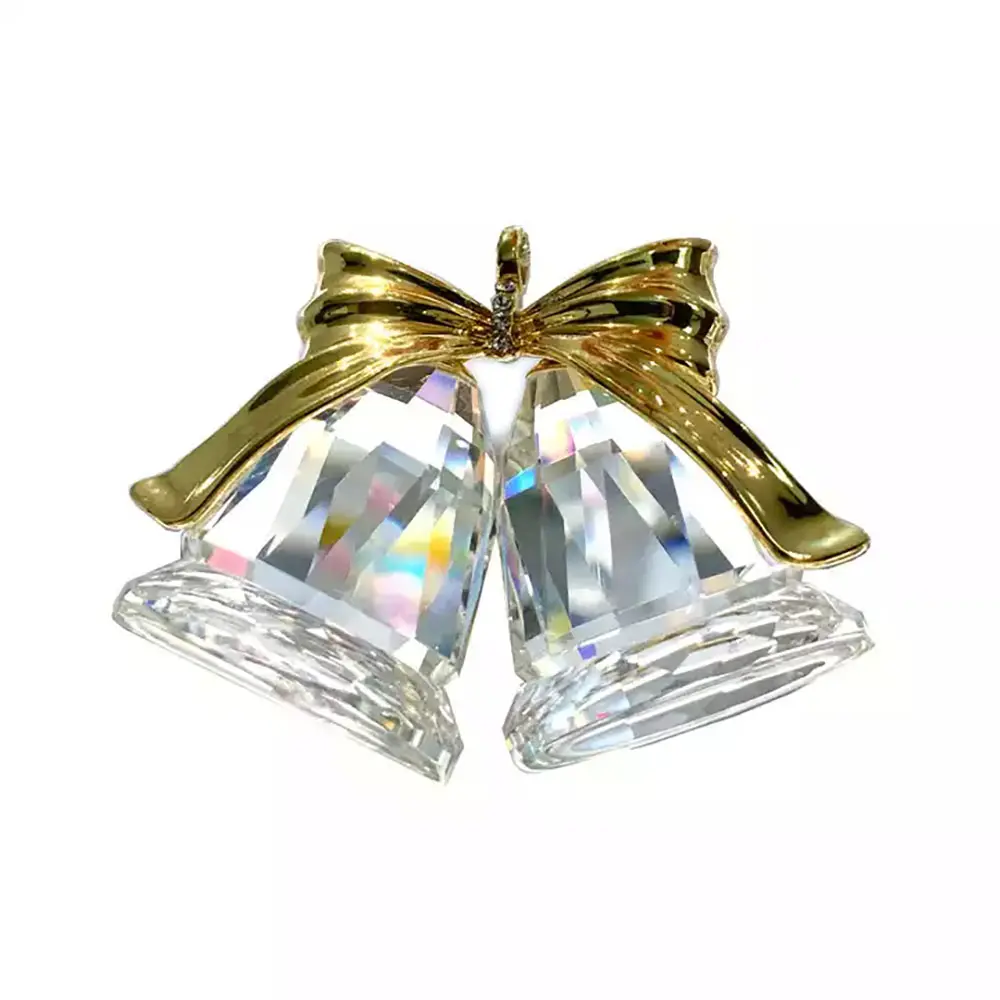 Clear Crystal Bells Ornament