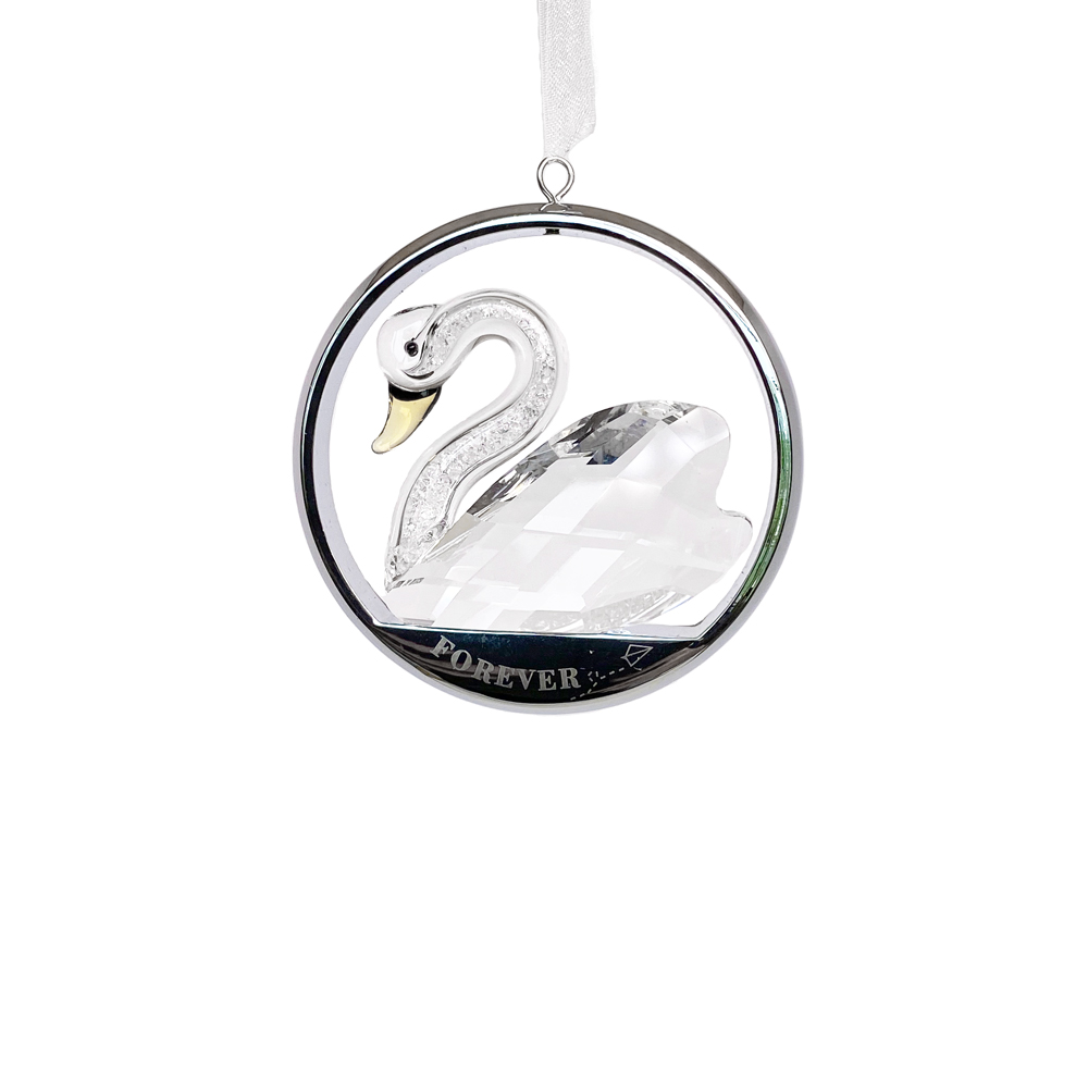 Clear Crystal Swan Ornament