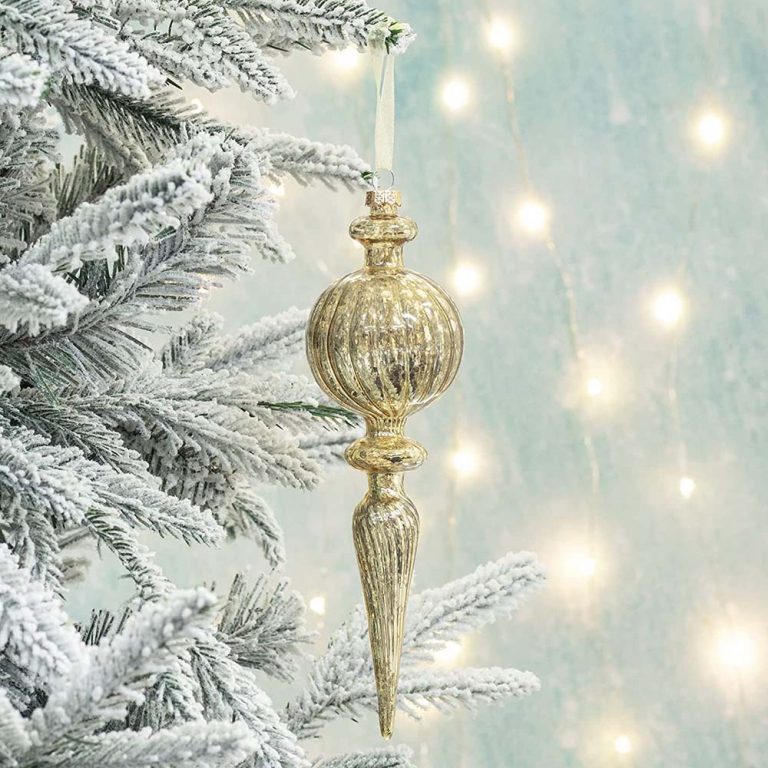 Mercury Gold Finial Ornaments – Set of 4