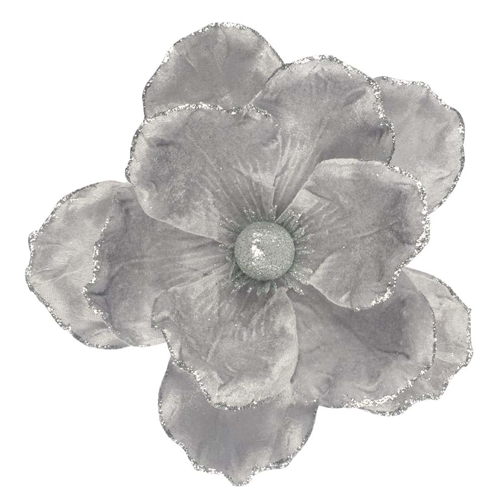 Silver Velvet Magnolia Pick