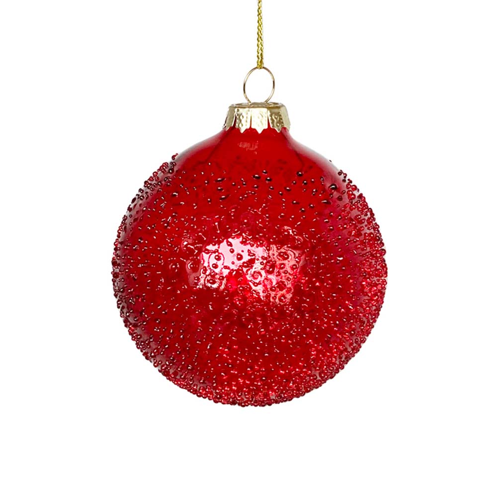 Red Glass Ball Ornament – Set of 6