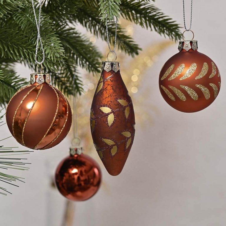 Set of 24 Orange & Yellow Ornaments – Valery Madelyn