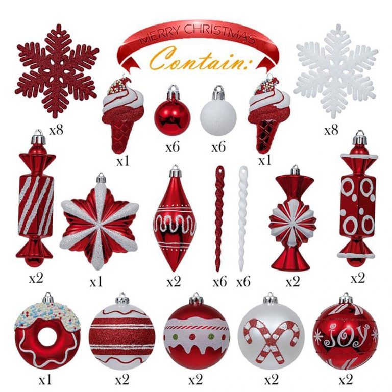 Set of 60 Assorted Sweets & Candy Shatterproof Ornaments – Valery Madelyn