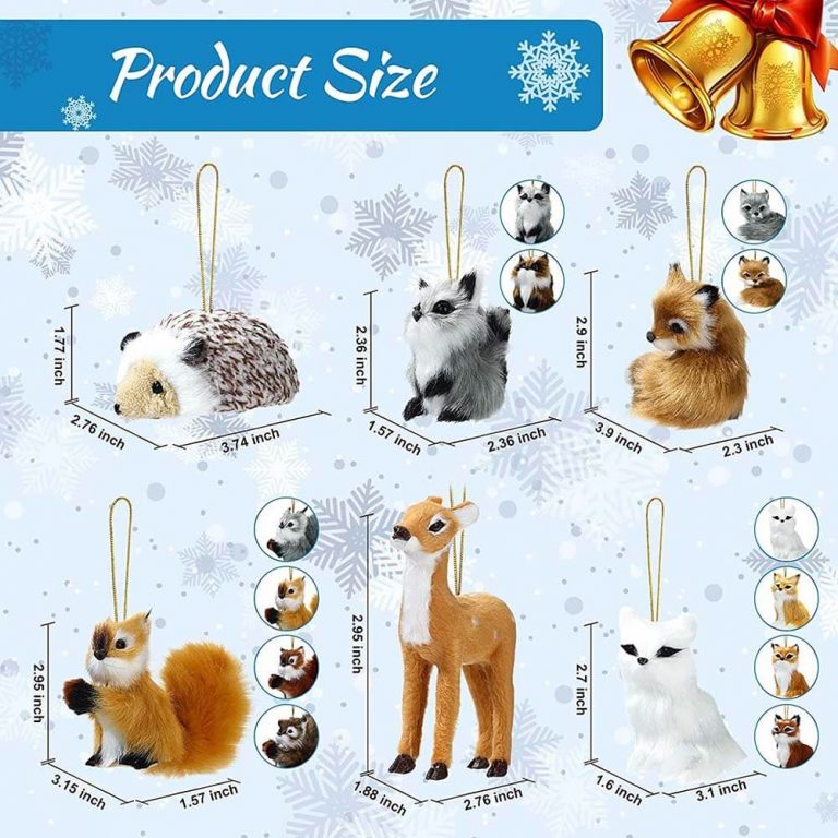 Set of 15 Plush Woodland Animal Ornaments