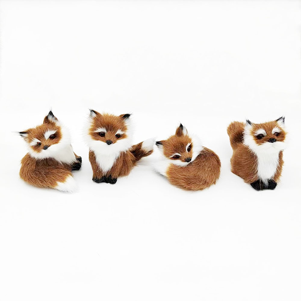 Set of 4 Mini Orange Fox Ornament