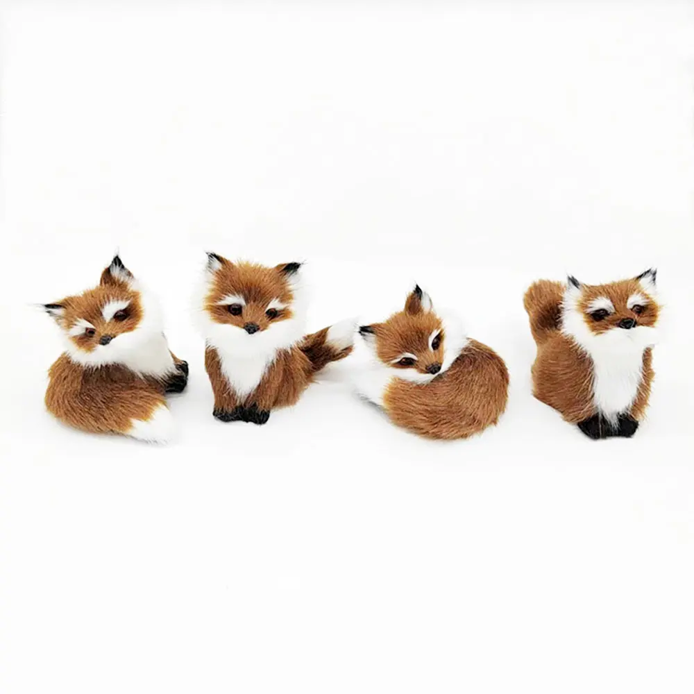 Set of 4 Mini Orange Fox Ornament