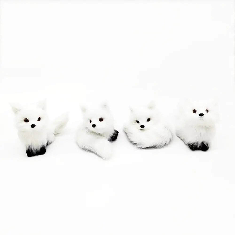 Set of 4 Mini White Fox Ornament