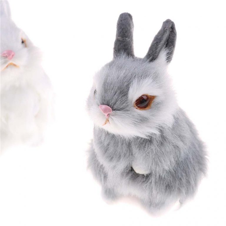 Plush Grey Bunny Ornament