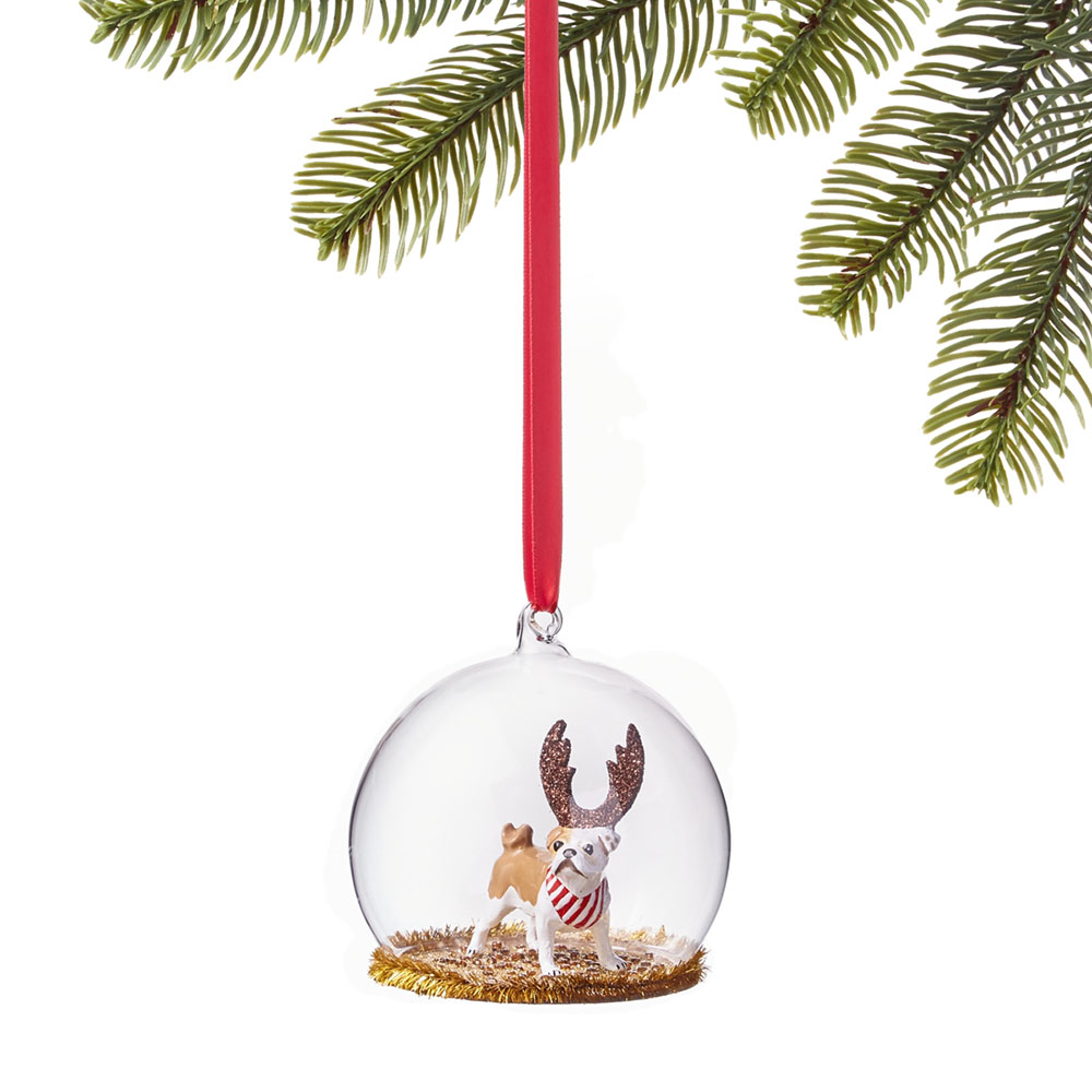 Reindeer Dog in Glass Globe – Holiday Lane