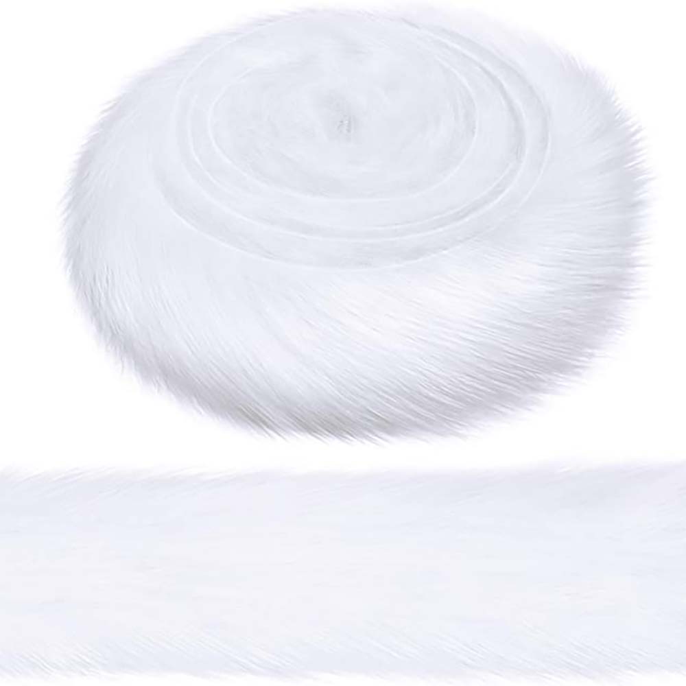 Faux White Fur Ribbon Strips for Christmas Tree Decoration