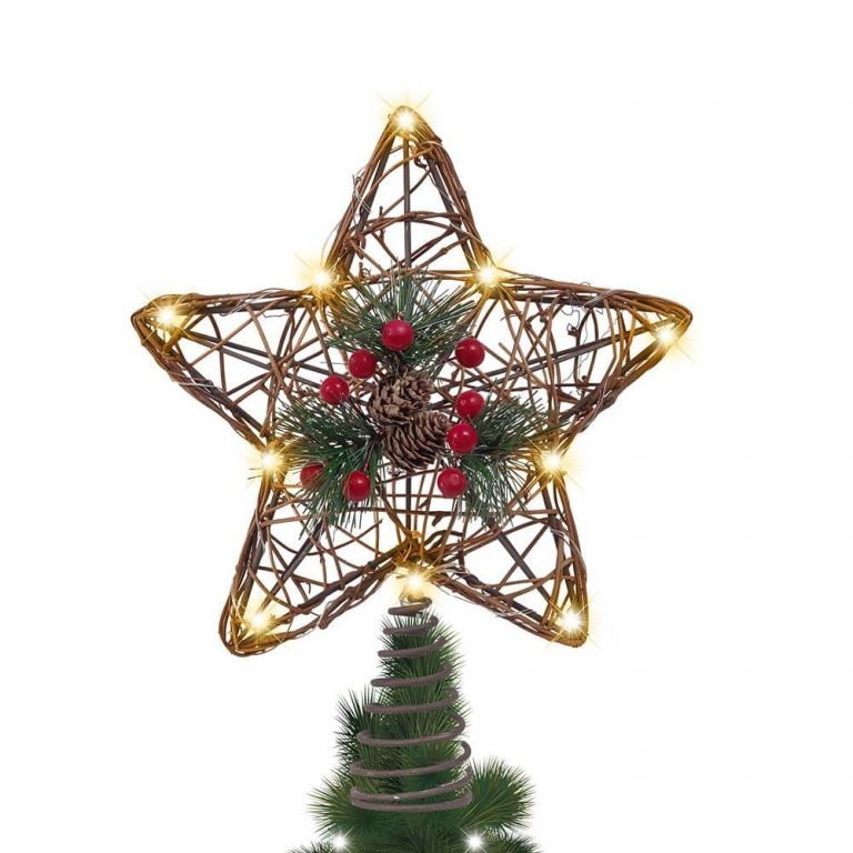 3D Bamboo Star Tree Topper with LED light