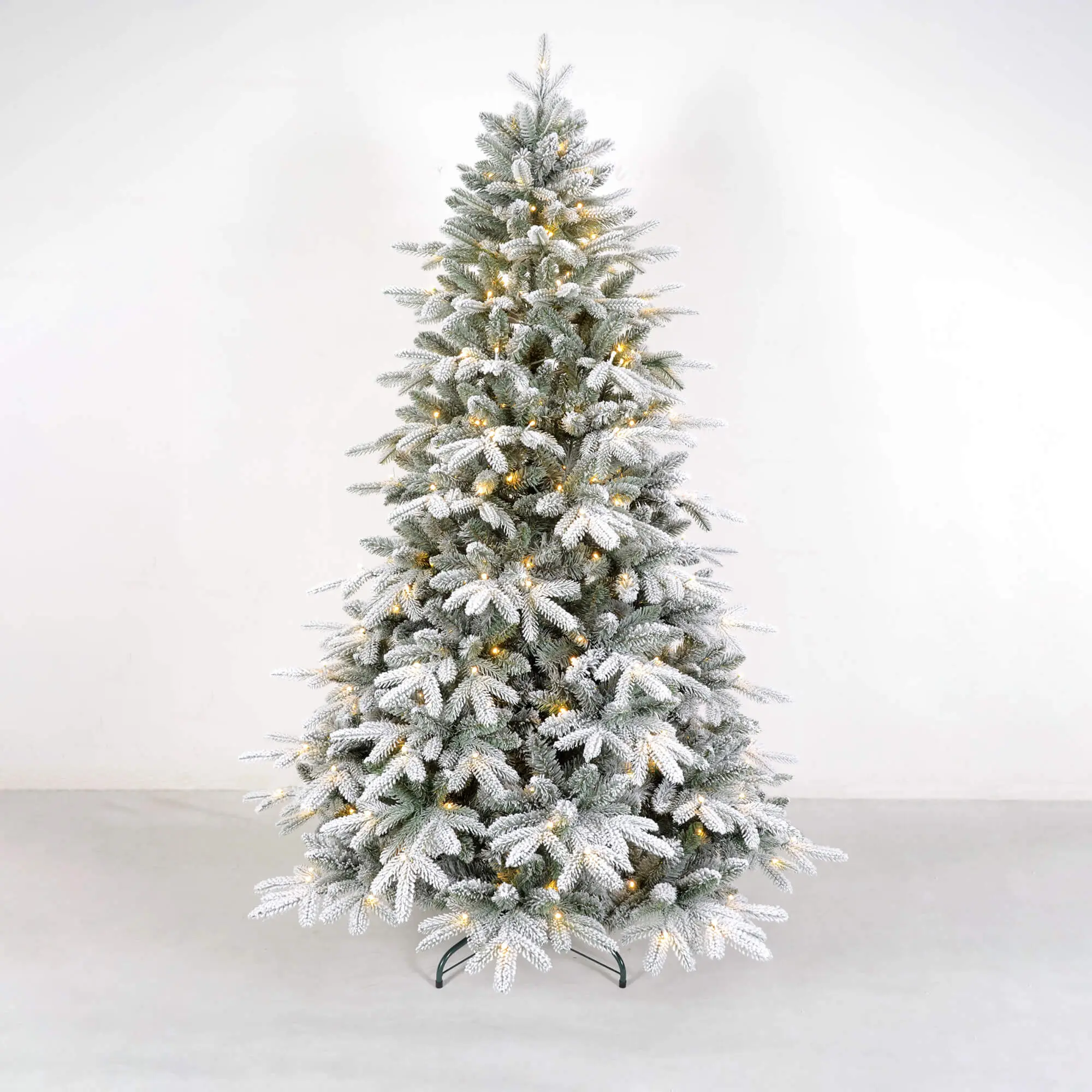 Flocked Plop Prelit Full PE 210cm Christmas Tree for European and American Market