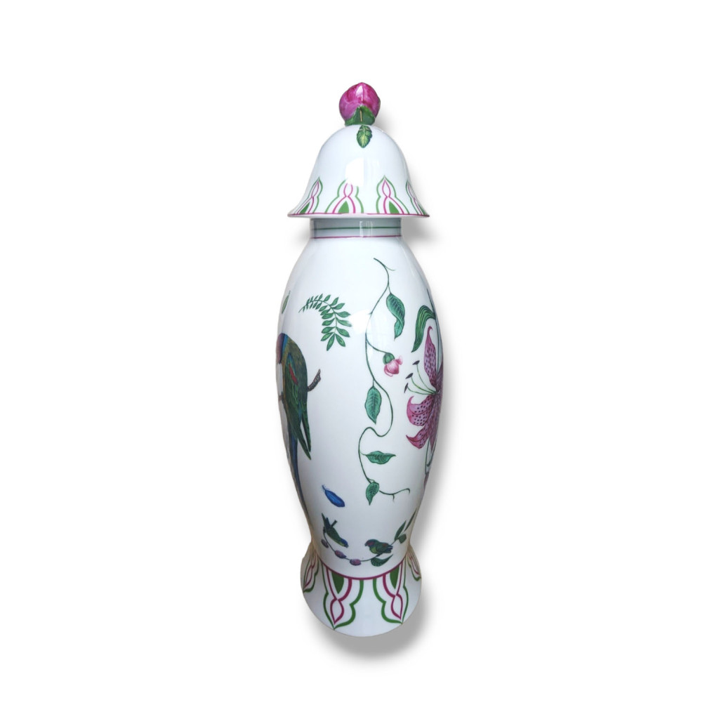 Vintage Vase with Lid Parrots of Paradise – Lynn Chase Designs