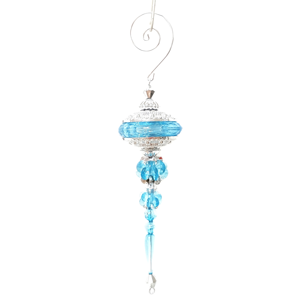 Blue Finial Christmas Ornament