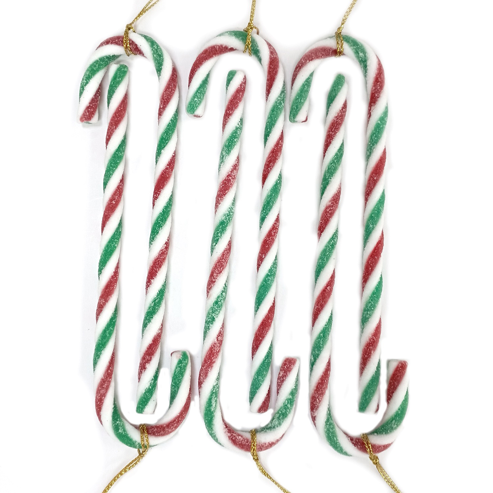 Green Red Candy Cane Christmas Ornament – Set of 6