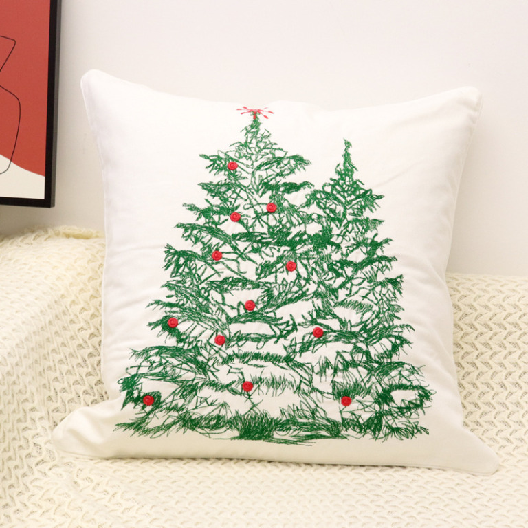 Cush45 Embr Xmastreesa