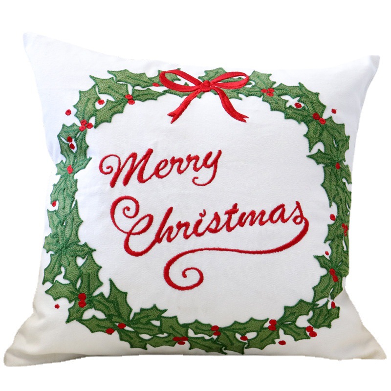Cush45 Embr Xmaswreath