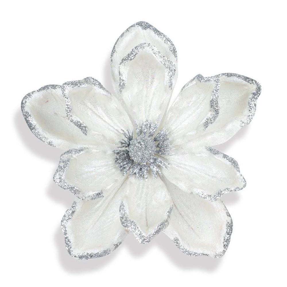 White Magnolia Silver Rim Pick