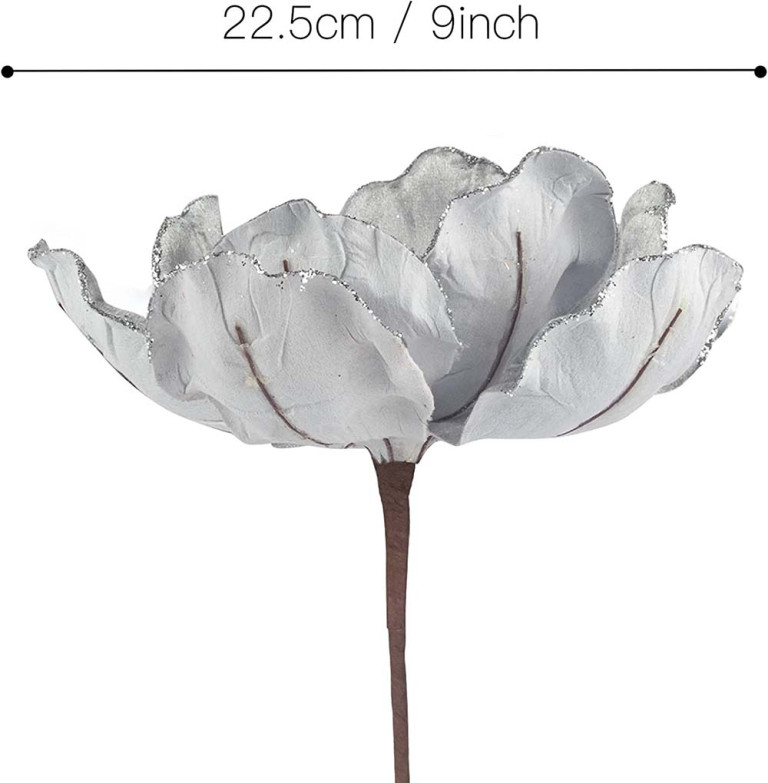 White Magnolia Silver Rim Pick