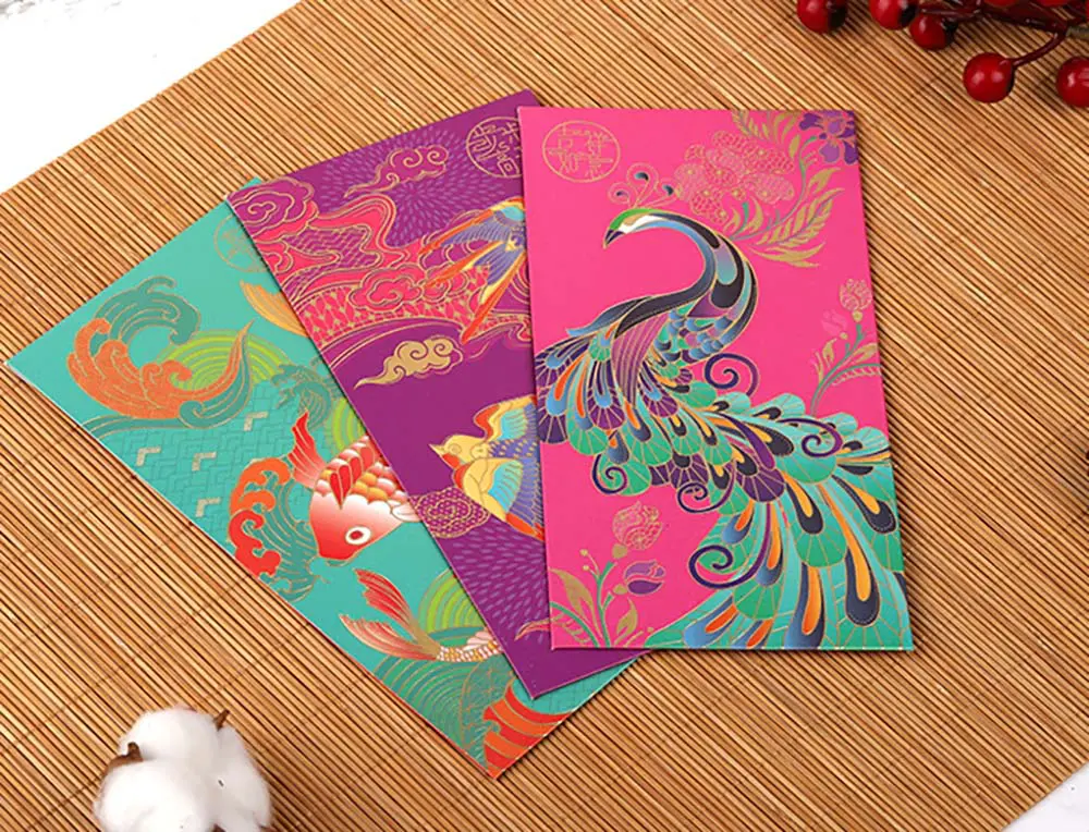 Set of 6 High Quality 160gsm Paper Multicolor Packets – Design 2